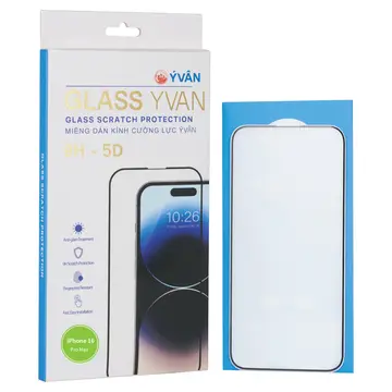 Miếng dán màn hình kính cường lực iPhone 16 Pro Max 5D YVS