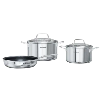 Bộ nồi chảo Inox 3 đáy Sunhouse Healthy SHG811