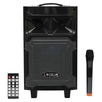 Combo Loa Bluetooth Karaoke i.value 6.5inch Gỗ + Mic không dây