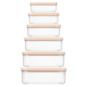 Bộ 6 hộp thực phẩm chữ nhật Inochi Hokkaido 500-750-1000-1500-2000-2500ml