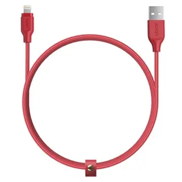 Cáp Lightning 1.2m Aukey Chống rối Đỏ