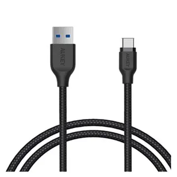 Cáp Type C 1.2m Aukey Chống rối Đen