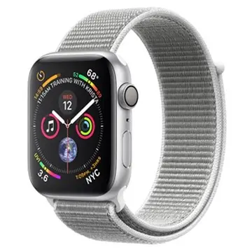 Apple Watch S4 GPS, 44mm viền nhôm dây nylon trắng xám