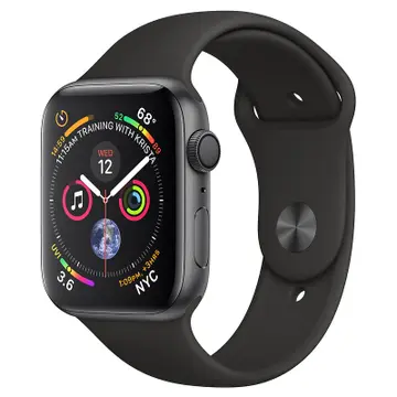 Apple Watch S4 GPS, 44mm viền nhôm xám dây cao su đen