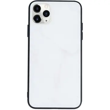 Ốp lưng iPhone 11 Pro Max Tráng gương viền dẻo Print Tempered Glass Case White