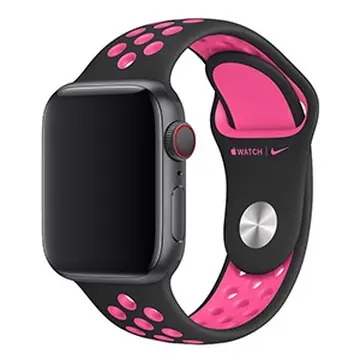 Dây đeo Apple Watch 40mm Black/Pink Blast Nike Sport Band S/M & M/L