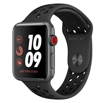 Đồng hồ thông minh Apple Watch Nike Series 3 GPS + Cellular, 42mm nhôm Xám cao su Ant/Đen MTH42VN/A
