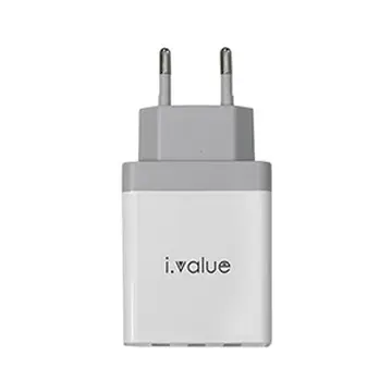 Adapter Sạc nhanh 3 cổng USB ivalue MT-C-001 Trắng