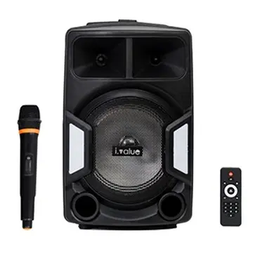 Combo Loa Bluetooth Karaoke i.value F38 Nhựa đen + Mic không dây