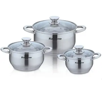 Bộ nồi inox 3 chiếc nắp kính Kangaroo KG878