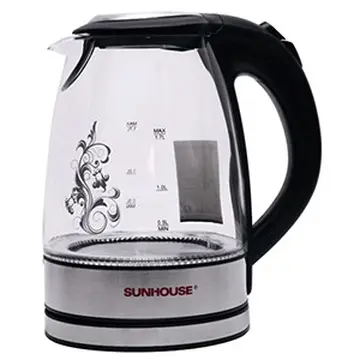 Bình đun siêu tốc thủy tinh Sunhouse SHD1217 đen