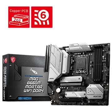 Mainboard MSI MAG B660M MORTAR WIFI DDR4 ( LGA1700 - mATX From Factor - DDR4 )