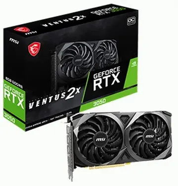 Card đồ hoạ MSI RTX 3050 VENTUS 2X 8G OC - 8GB GDDR6 - 128 bit