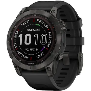 Đồng hồ thông minh Garmin Fenix 7 Sapphire, Solar, Màu Xám Carbon DLC viền Titanium