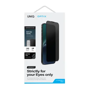 Miếng dán màn hình kính cường lực chống nhìn trộm iPhone 15 UniQ