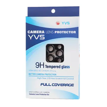 Miếng dán kính cường lực camera iPhone 15 Pro/15 Pro Max YVS Viền Bạc