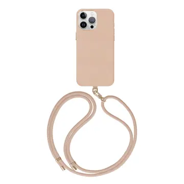 Ốp lưng magsafe iPhone 15 ProMax UNIQ COEHL Muse giả da giảm sốc, ngừa thấm nước, có dây đeo màu da