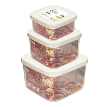 Bộ 3 hộp thực phẩm vuông Inochi Hokkaido 750-1500-2500ml