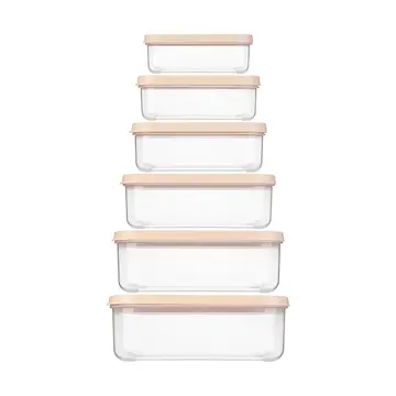 Bộ 6 hộp thực phẩm chữ nhật Inochi Hokkaido 500-750-1000-1500-2000-2500ml