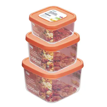 Bộ 3 hộp thực phẩm vuông Hokkaido 500-1000-2000ml