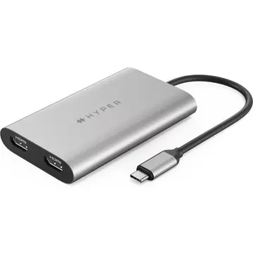Cáp Hub USB-C 4k HDMI (2 màn hình) Hyperdrive HDM1 KG