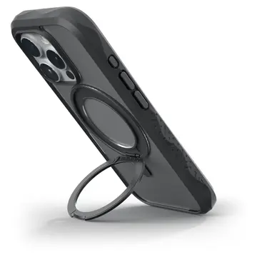 Ốp lưng magsafe iPhone 16 Pro Max nhựa cứng viền dẻo, có giá đỡ Crystal Matter LAUT Midnight