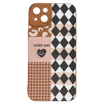 Ốp lưng iPhone 14 Plus Meetu họa tiết caro