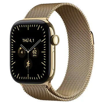 Apple Watch Series 12 5G 42mm Viền titan Vàng Óng dây Milan Vàng Óng