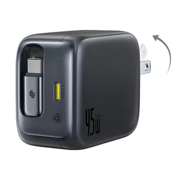 Bộ sạc nhanh Baseus EnerCore CJ11 45W kèm cáp rút gọn Type-C + USB-C