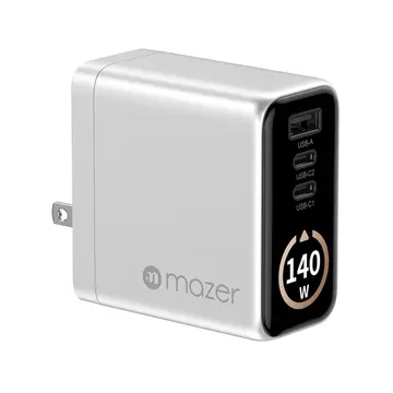 Bộ sạc nhanh Mazer 140W 3 cổng kèm cáp Type-C to Type-C 1.2M và đầu chuyển du lịch Ai Prestige