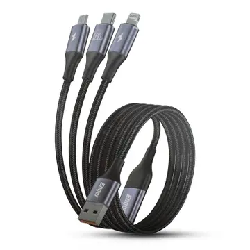 Cáp 3 in 1 USB A to Lightning - Type C - Micro 1.2m 100W EG-03 Enger