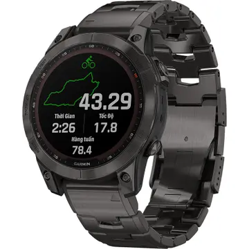 Đồng hồ thông minh Garmin Fenix 7 Sapphire, Xám Carbon DLC Titanium dây Titanium, 010-02540-50, Demo