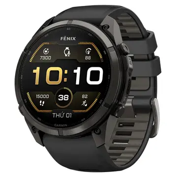 Garmin Fenix 9 Pro AMOLED 51mm Titanium Phủ DLC Carbon Dây Silicone