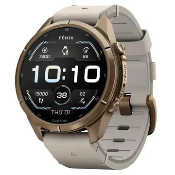 Garmin Fenix 9 Pro Titanium Mạ Vàng 43mm AMOLED Dây Da