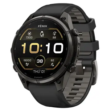 Garmin Fenix 9 Pro Titanium phủ DLC Carbon 47mm AMOLED Dây Silicone