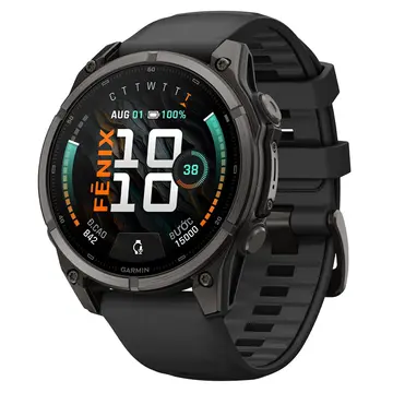 Garmin Fenix 9 Titanium phủ DLC Carbon 47mm AMOLED Dây Silicone