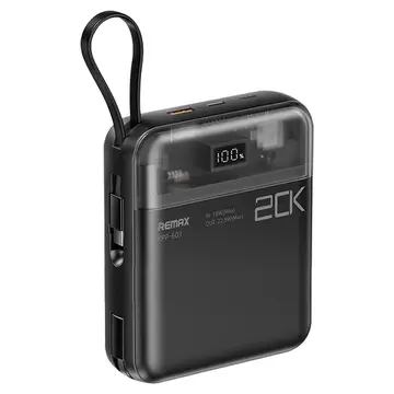 Pin sạc dự phòng 20000mAh QC 3.0/PD 22.5W tích hợp Type C và Lightning RPP-603 Remax