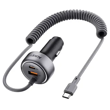Tẩu sạc nhanh xe hơi 3 cổng 77W (2 USB-C + USB-A) CC-P2 Aukey