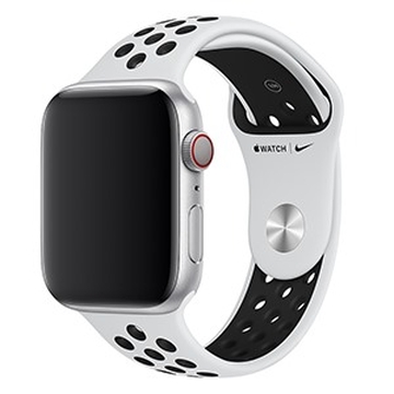 Dây đeo Apple Watch 44mm Pure Platinum/Black Nike Sport Band S/M & M/L