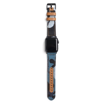 Dây đeo Apple Watch S3/S4/S5 - 40mm Vải sợi Veined Watchband i.Value Camouflage Deep Blue Xanh lính