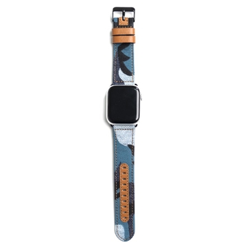 Dây đeo Apple Watch S3/S4/S5 - 44mm Vải sợi Veined Watchband i.Value Camouflage Deep Blue Xanh lính