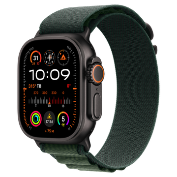 Apple Watch Ultra 2 GPS + Cellular 49mm viền Titanium Đen Dây Đeo Alpine - Medium