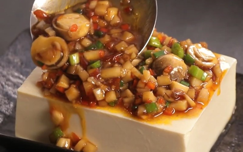 Đậu hũ hấp nấm chay (ảnh 5)