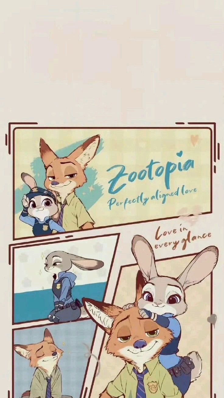 Hình nền Zootopia phong cách chibi, fanart