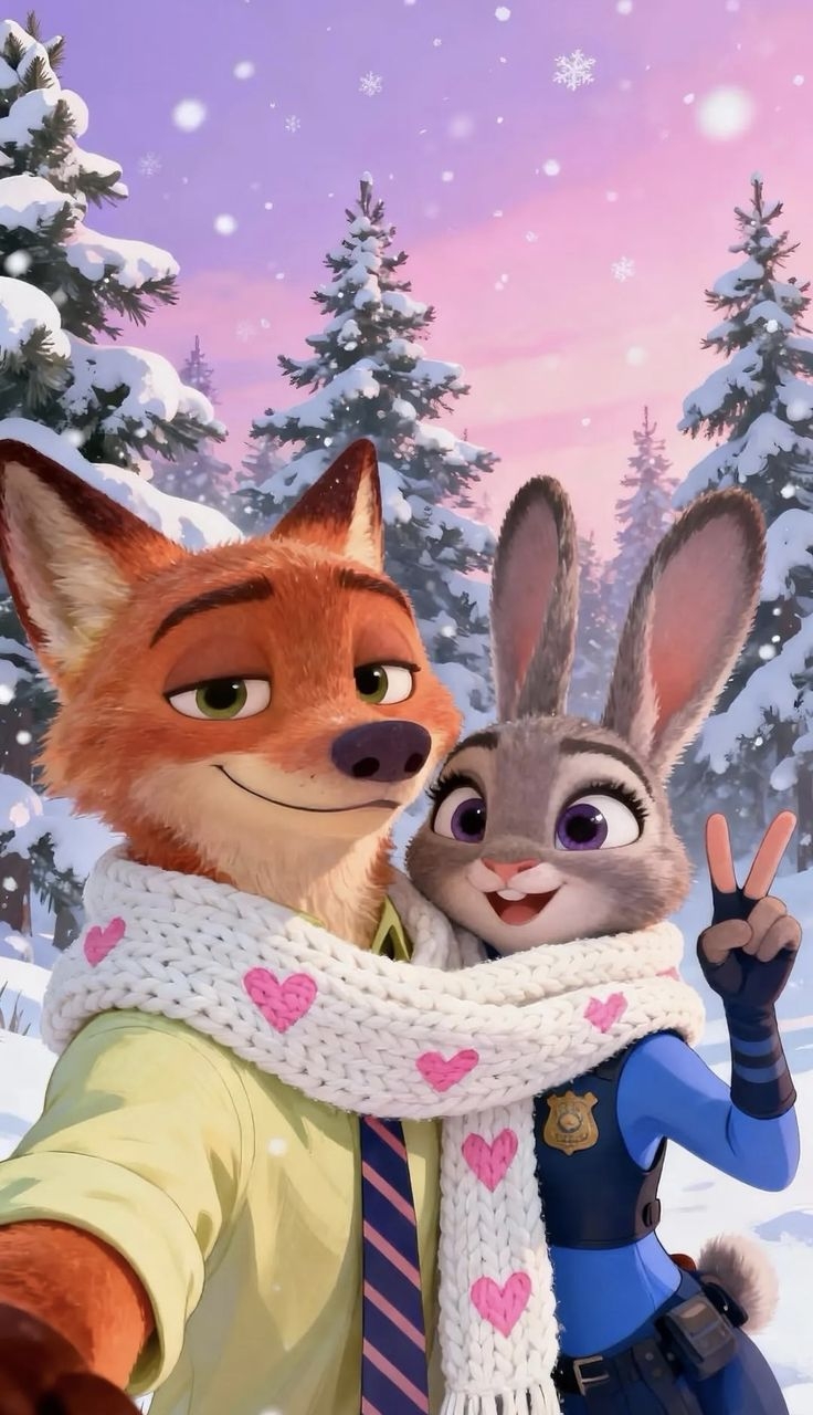 Hình nền Cáo và Thỏ Zootopia cho các cặp đôi