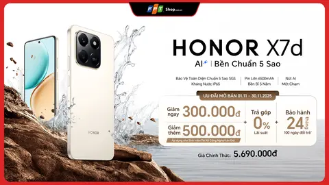 HONOR X7d — Bền chuẩn 5 Sao chính thức mở bán tại FPT Shop