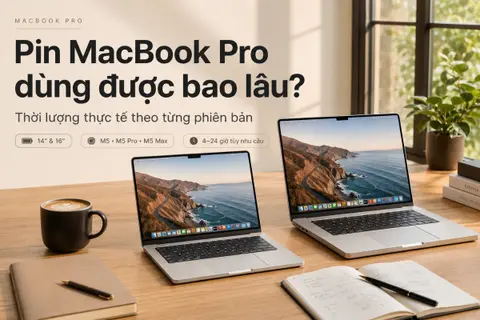 Pin MacBook Pro dùng được bao lâu? Thời lượng thực tế theo từng phiên bản