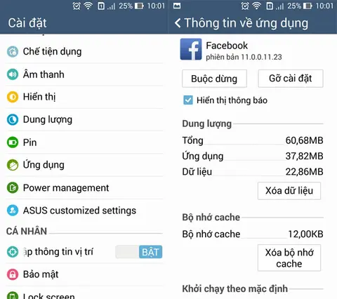 Khắc phục lỗi không vào được Facebook trên điện thoại Zenfone