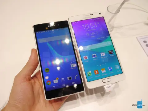 So sánh sức mạnh giữa điện thoại Samsung Galaxy Note 4 và Xperia Z2