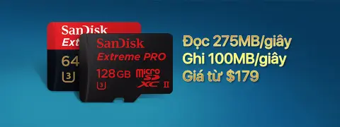 [MWC 2016] Sandisk giới thiệu thẻ microSD tốc độ 275 MB/s: 64 GB giá 179 USD, 128 GB giá 299 USD
